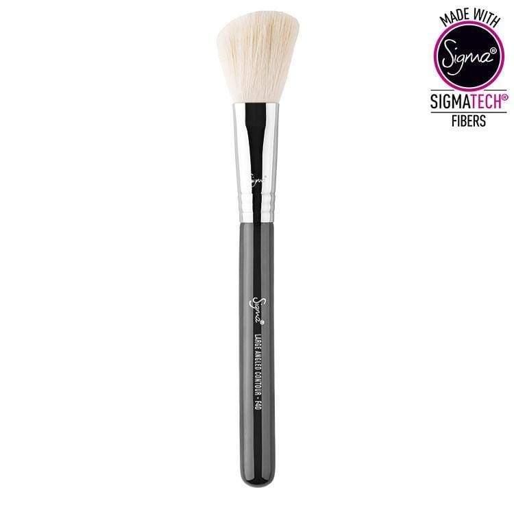 Sigma F40 Large Angled Contour Brush - Black/Chrome, Face Brushes, London Loves Beauty
